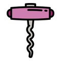 Wood corkscrew icon, outline style