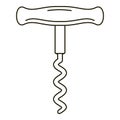 Wood corkscrew icon, outline style