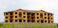 Wood Covered Frame of a Hotel Under Construction Royalty Free Stock Photo