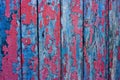 Wood cracky blue-red grunge texture Royalty Free Stock Photo