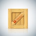 Wirebound square vector wooden container for fragile freight