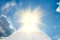 Wood cross on blue sky Royalty Free Stock Photo