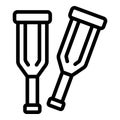 Wood crutches icon outline vector. School education