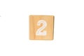 Wood cube numer isolated on background Royalty Free Stock Photo