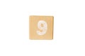 Wood cube numer isolated on background Royalty Free Stock Photo
