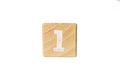 Wood cube numer isolated on background Royalty Free Stock Photo