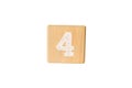 Wood cube numer isolated on background Royalty Free Stock Photo