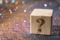 Question mark on cube Royalty Free Stock Photo