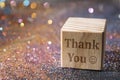Thank you text on cube Royalty Free Stock Photo