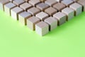 Wood cubes arranged in pattern geometric Royalty Free Stock Photo