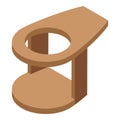 Wood cup holder icon isometric vector. Delivery container
