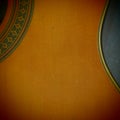 Wood and curve of Classic Guitar Retro smooth deep Feel Color Royalty Free Stock Photo