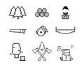 Wood cutter icon set 4