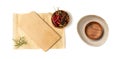 Wood Cutting Board Mockup Isolated, Vintage Chopping Board Background, Empty Cut Desk Top View Royalty Free Stock Photo