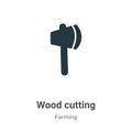 Wood cutting vector icon on white background. Flat vector wood cutting icon symbol sign from modern gardening collection for Royalty Free Stock Photo