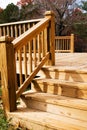 Wood deck in fall Royalty Free Stock Photo