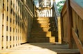 Wood deck steps Royalty Free Stock Photo