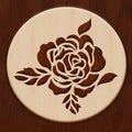 Wood Decoration with Rose .