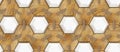 Wood design hexagon 3d panels with plywood decor. Material wood oak Royalty Free Stock Photo