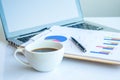 Wood desk with office supplies. Royalty Free Stock Photo