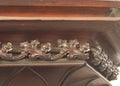 Wood detail on church pulpit