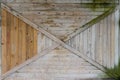Wood detail fragment gate wooden planks in natural color outdoor