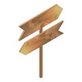 Wood direction signboard icon, isometric style