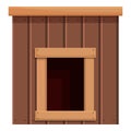 Wood dog kennel icon cartoon vector. Pet doghouse