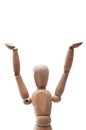 Wood doll holding gesture