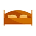 Wood double bed icon, cartoon style Royalty Free Stock Photo