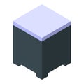 Wood drawer icon, isometric style