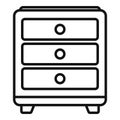 Wood drawer icon outline vector. Room design