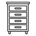 Wood drawer icon, outline style