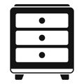 Wood drawer icon simple vector. Room design