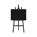 Wood easel icon or painting art board with canvas isolated on white background. Easel with paper sheets. Artwork blank Royalty Free Stock Photo