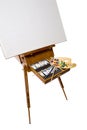 Wood easel on white background