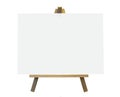 Wood Easel With White Canvas