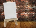 Wood easel with white canvas