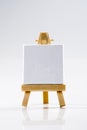 Wood easel, white canvas
