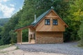 Wood ecological house in forest