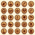 Wood Ecology icons set. Green Environment Symbols