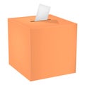 Wood election box mockup, realistic style