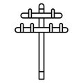 Wood electric tower icon, outline style Royalty Free Stock Photo