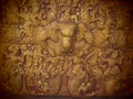 Wood elephant art thai Royalty Free Stock Photo