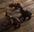 Wood elephants figures