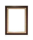 Wood empty picture frame Isolated on white background Royalty Free Stock Photo