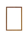 wood empty picture frame Isolated on white background Royalty Free Stock Photo