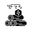 Wood energy black glyph icon