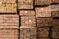 Wood factory stock and lumber board Royalty Free Stock Photo