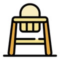 Wood feeding chair icon color outline vector Royalty Free Stock Photo